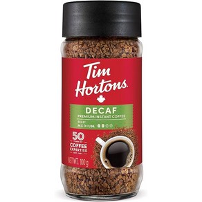 (캐나다 직송) 팀홀튼 프리미엄 인스턴트 커피 Tim Hotons Instant Coffee, Decaf, 2개, 100g