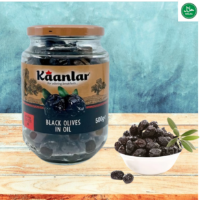 Kaanla Oil-Mainated Black Olives 카안라르 오일에 절인 블랙 올리브, 1개, 500g