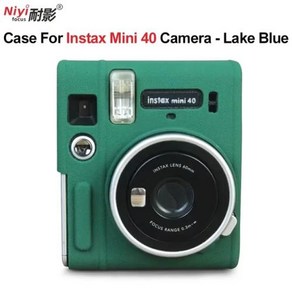 Fujifilm Instax MINI 40 카메라 케이스 소프트 실리콘 케이스 방수 카메라 가방 보호대 패션 방진, 1개, 5) Lake Blue with Pen