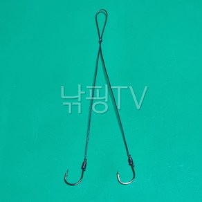 [낚핑TV] 돌돔낚시 바늘7호 쌍바늘 고강도 케브라2중목줄 채비(16합사PE라인12호), 1세트, 10개입