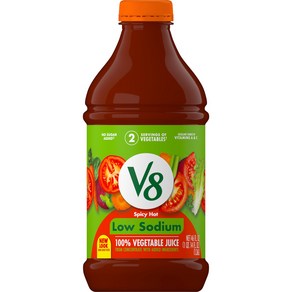 V8 Low Sodium Spicy Hot 100% Vegetable Juice 46 fl oz Bottle, 1개