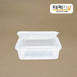 패키지요 사출 사각 다회용 투명 밀폐용기 사이즈 모음, 1세트, 10개, 0.3L