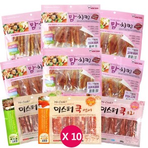 맘쿡 / 미스터쿡 x 10개 강아지 사사미간식 애견간식, 맘쿡-고구마닭갈비x10개, 300g