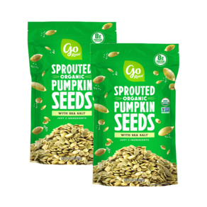 [1+1]고로우 오가닉 발아 호박씨 펌킨 씨드 624g GO RAW SPROUTED ORGANIC PUMPKIN SEEDS WITH SEA SALT, 2개