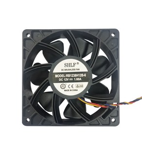 채굴기 냉각팬 120mm DC12V 1.6A RB1238H12B-6, 1개