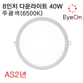 아이온 LED 8인치 다운라이트 40W (주광/전구/주백) 아주밝음 플리커프리 초슬림 매입등 매립등, 1개, 주광색(6500K)