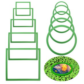 물고기 먹이 링 수족관 플로팅 식물 링 피딩트레이 수족관 열대어 피딩링 10개(원형 사각형)