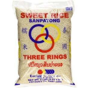 Thai Sticky Rice (Sweet Rice) 5 Lbs 태국 찹쌀(달콤한 쌀) 5파운드, 1개, 2.27kg