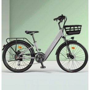 피닉스 24인치 전기 자전거 전동 자토바이 EBIKE 시마노 PAS, 6AH, 26인치 스포크 휠 단일속도, 블랙