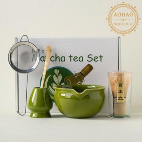 AOHAO 연한 색 차선 5PCS 세트 MATCHA WHISK, 1세트, 그린