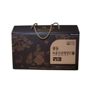 광동제약 녹용산삼배양근 골드 50ml * 30포 / 부모님 면역력 선물 기력 충전 선물 효도선물, 30회분, 1개, 1.5L