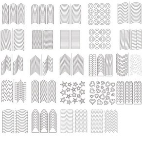 네일아트용 라인스티커 라운드 곡선 팁가이드 프렌치24장