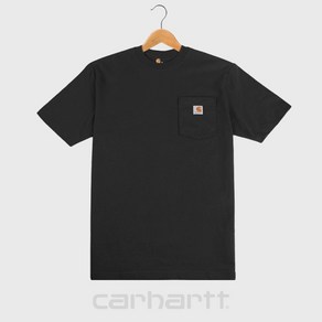 Cahatt 반팔티 남성 여성 공용 학생 포켓 캐주얼 면티 티셔츠 K87 블랙