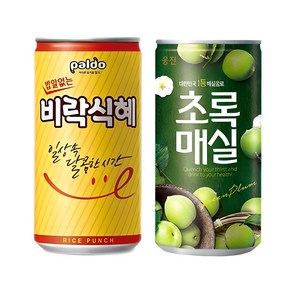 팔도 밥알없는 비락식혜 175ml 30캔 +웅진 초록매실 180ml x 30캔