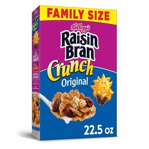 [미국직배송]켈로그 레이즌 브랜 크런치 시리얼 1개x637g /Kellogg's Raisin Ban Cunch Ceeal, 1개, 637g