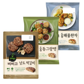 CJ제일제당 비비고 도톰 동그랑땡 560g 1개+도톰 해물완자 510g 1개+남도떡갈비 450g 1개, 1세트