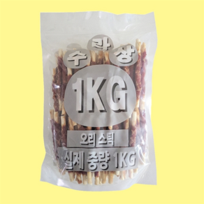 수라상 대용량 강아지 간식 오리스틱 가슴살 껌 건조 사사미 육포 1kg, 1개