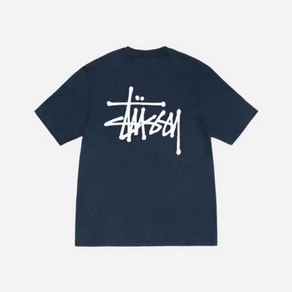 스투시 반팔 크루넥티셔츠 베이직 프린트 티셔츠 로고 네이비 [국내매장판] BASIC STUSSY TEE