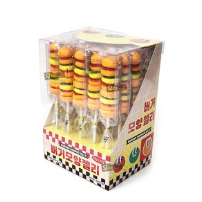 버거모양 젤리 꼬치버거 20g 20개 간식 젤리 사탕 편의점 문방구 학교 학원, 400g, 1개