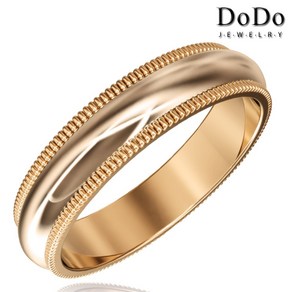 도도쥬얼리 밀그레인 반지 커플링 4mm 14k GOLD