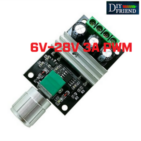 PWM DC6V-28V 3A DC모터 속도제어 컨트롤러 노브실버