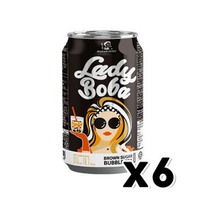 마담홍 브라운슈가 버블티 캔음료 315ml x 6개