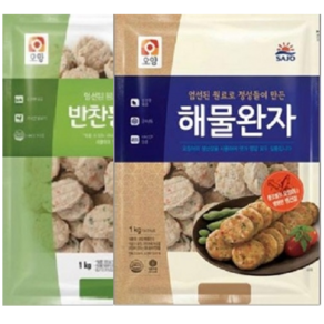 [풀빛마을]사조 해물완자 1kg+동그랑땡 1kg, 2개, 1kg