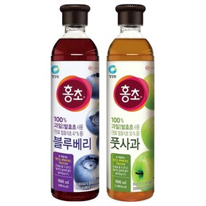 청정원 홍초 블루베리900ml x1개+풋사과900ml x1개, 1세트