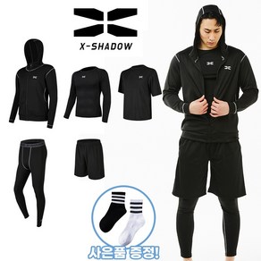 X-SHADOW 남자 운동복 5종1세트 올인원 헬스복 트레이닝복 요가복 레깅스 머슬핏