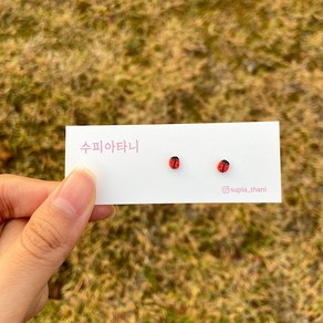 미니 무당벌레 써지컬스틸 실리콘침 알러지방지 써지컬침 귀걸이