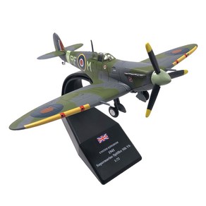 STK 1/72 규모 WWII 영국 스핏파이어 전투기 비행기 Diecast 금속 비행기 모델, 13x15.5cm, 합금, 녹색, 1개