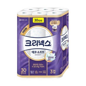 크리넥스 데코 소프트 3겹 화장지 30m x 30롤, 1개, 30개입