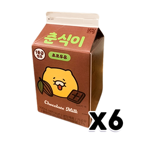 춘식이 초코우유 팩우유 500ml 6개입, 6개