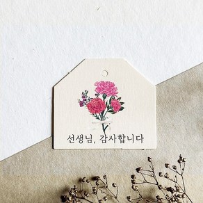 [오브제스타] 선생님 감사합니다. 감사태그 포장택 (50장), 50개