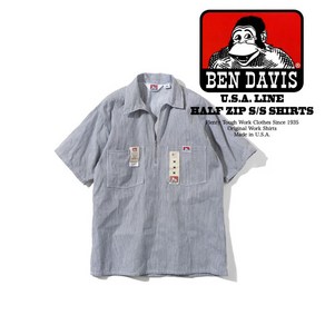 BEN DAVIS 벤데이비스 USA HALF ZIP S/S SHIRTS MADE IN 하프 Zip 반소매 셔츠 미국제 BDUS-7100