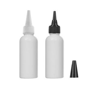 뾰족캡용기 30ml 50ml 60ml 75ml 80ml 100ml 오일병 염색약공병, 백색용기 타원형 흰색캡, 1개