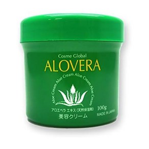 일본직발송 6. COSME GLOBAL ALOVERA 알로베라 알로에 화장품 보습 얼굴·전신용 (크림 100G) B07QCXF4CG, One Size, 미용 크림, 1개