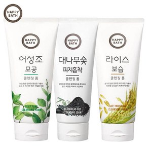 [무료배송]1+1해피바스 어성초모공/라이스보습/대나무숯피지흡착 클렌징폼200ml, 2개, 200ml