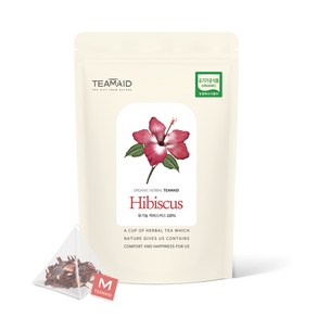 티메이드 유기농 히비스커스 삼각티백 리필백 30개입 / 하이비스커스 티 차, 75g, 1개, 2.5g