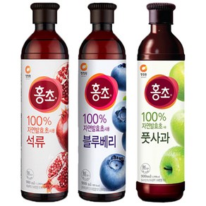 청정원 홍초 900ml 3종 (석류+블루베리+풋사과) 각1개씩, 1세트