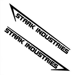 STARK INDUSTRIES 스티커 오토바이 바이크 튜닝 데칼 스티커, STARK INDUSTRIES 블랙, 1세트