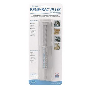 PetAg Bene-Bac Plus Pet Gel - 자연적으로 발생하는 미생물이 포함된 FOS 및 프로바이오틱스 젤 보충제 - 1개(15g 주사기), 1개