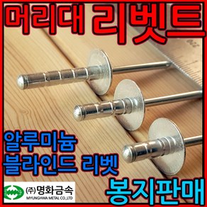 대와샤 머리대 리벳 리벳못 리베트 못 리배트 리벳트 큰와샤 넓은 머리, 1-2 둥근 흑색 리벳, 4.0*16mm-200개, 1개