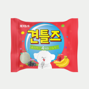 견틀즈 4가지 과일맛 80g 강아지 기능성간식 소프트간식, 치즈&베지터블