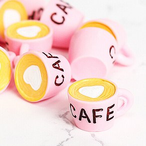 미니어처 소품 CAFE 커피잔 대 핑크 20x15mm 10개입, 10개