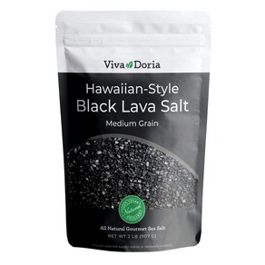 Viva Doia Hawaiian Black Lava Sea Salt Medium Gain Lava Salt 2 lb (907 g), 907g, 1개