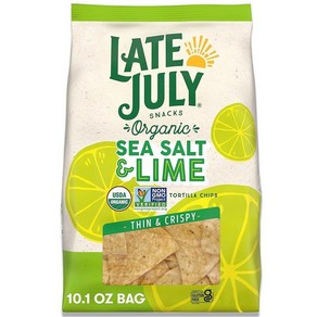 Late July Snacks 얇고 바삭한 토르티야 칩 바다 소금과 라임 함유 286.3g(10온스) 백, 10.1 Ounce (Pack of 1)_바다 소금, 1개