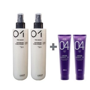 아모스 소프트닝 컨디셔너 250ml x2개 +휴대용 컬링에센스 40ml 2개 증정, 2개