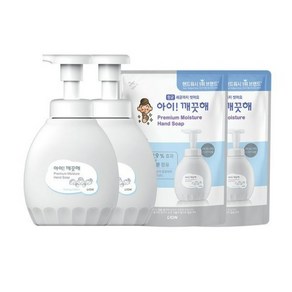 아이깨끗해 프리미엄 모이스춰 폼 핸드솝 힐링코튼 용기 450ml 2p + 리필 400ml 2p, 1700ml, 1세트