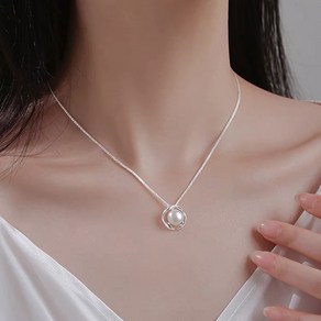 여성 목걸이 진주 실버 심플 데일리 목걸이 선물 Women's necklace